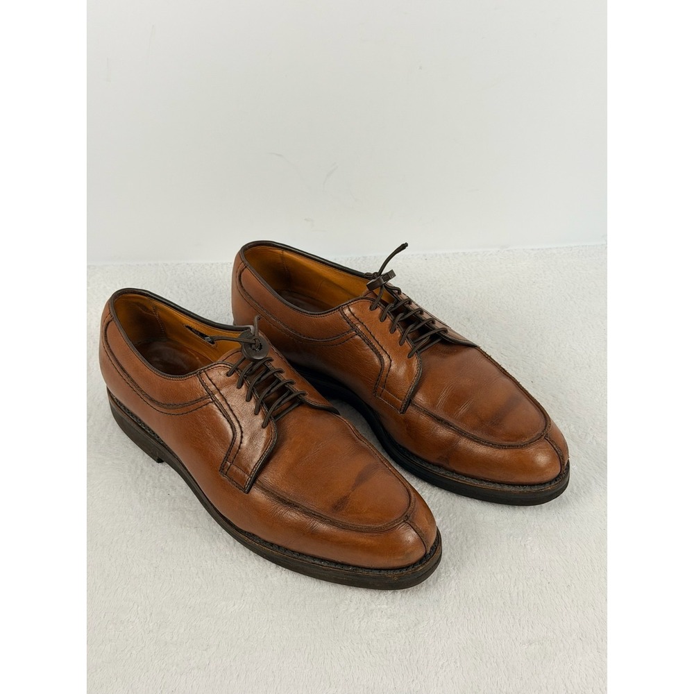 Allen Edmonds Wilbert Mens 11 D Brown Leather Split Toe Derby Shoes 61280 USA